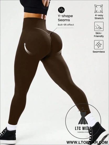 High-waisted tummy control peach ass leggings for women - 3 / s
