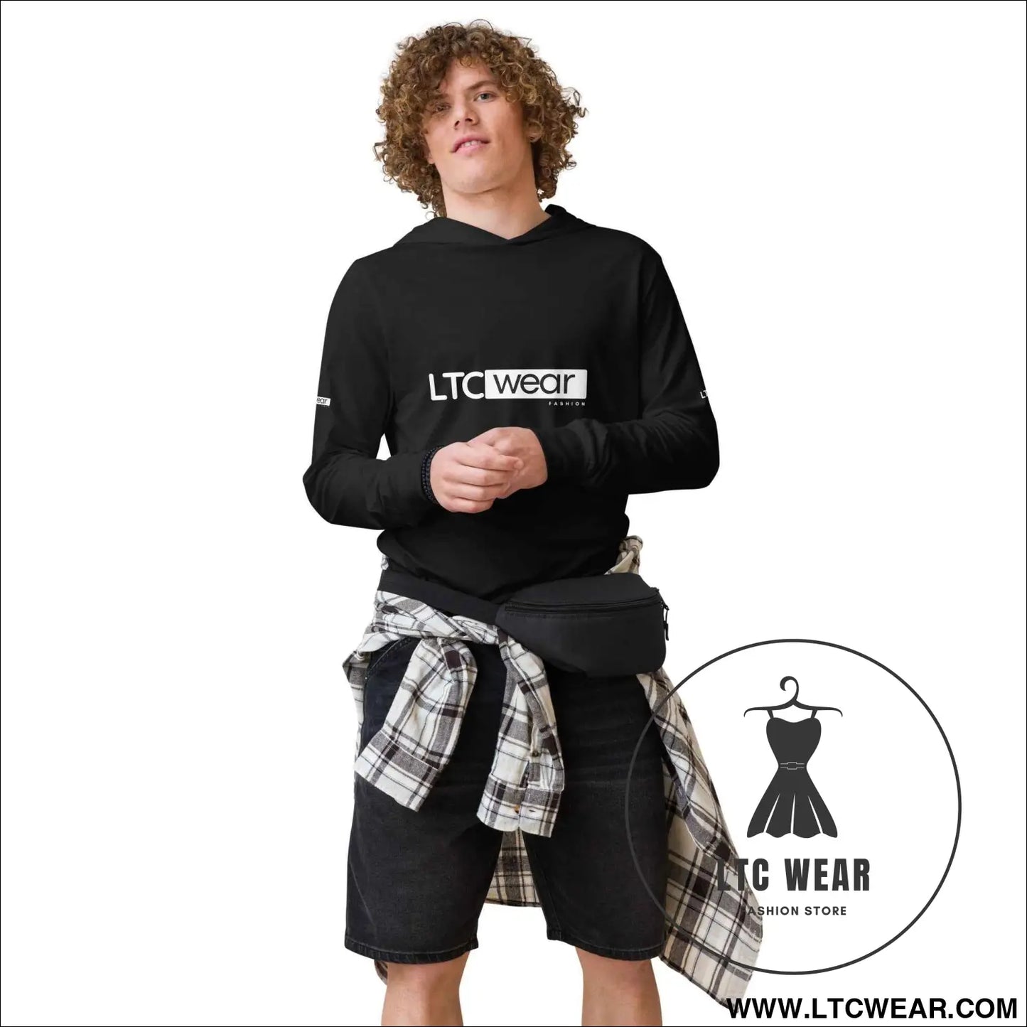 Hooded long-sleeve tee