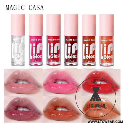 Hydrating Jelly Lip Oil Set: 6pcs for Smooth, Shiny Lips