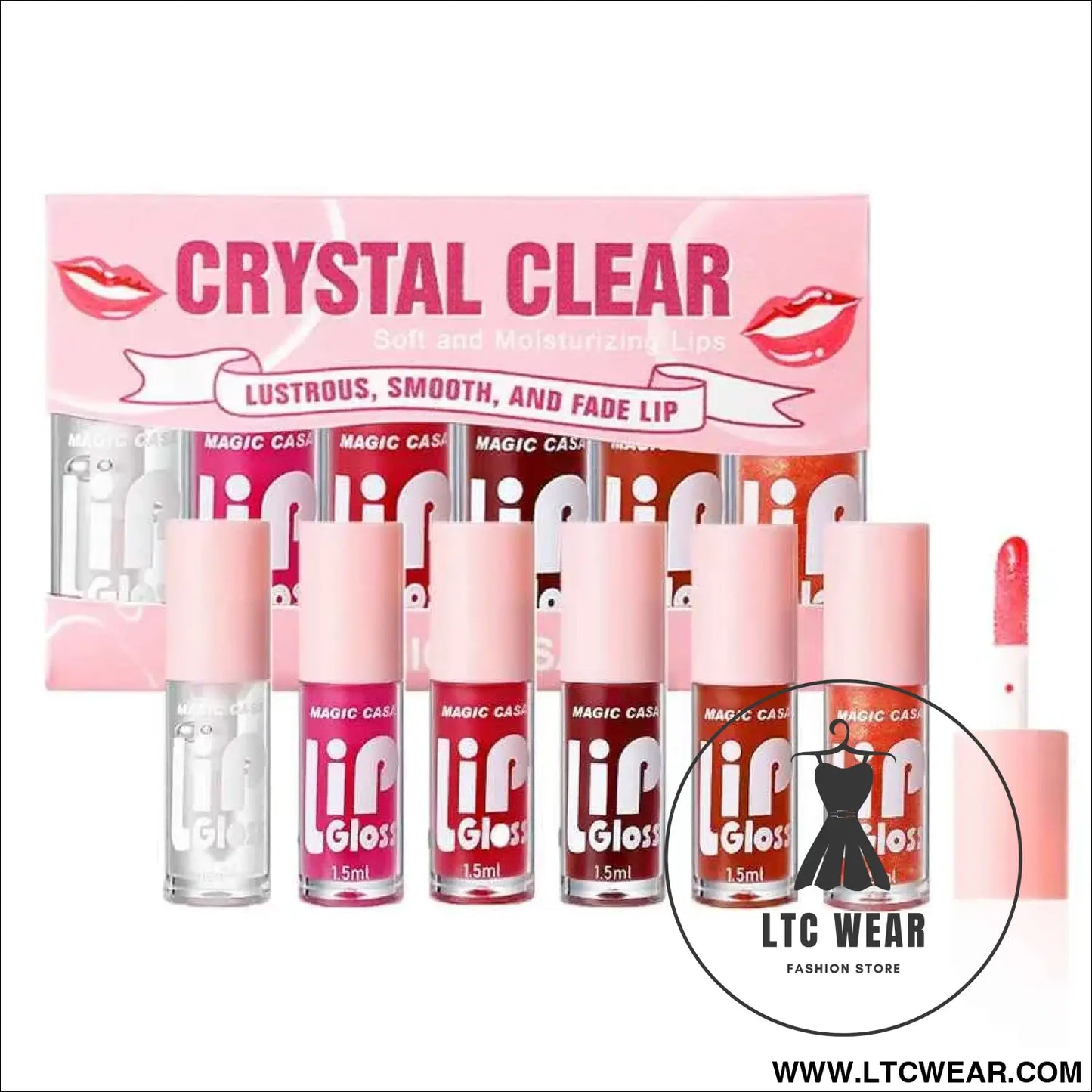 Hydrating Jelly Lip Oil Set: 6pcs for Smooth, Shiny Lips