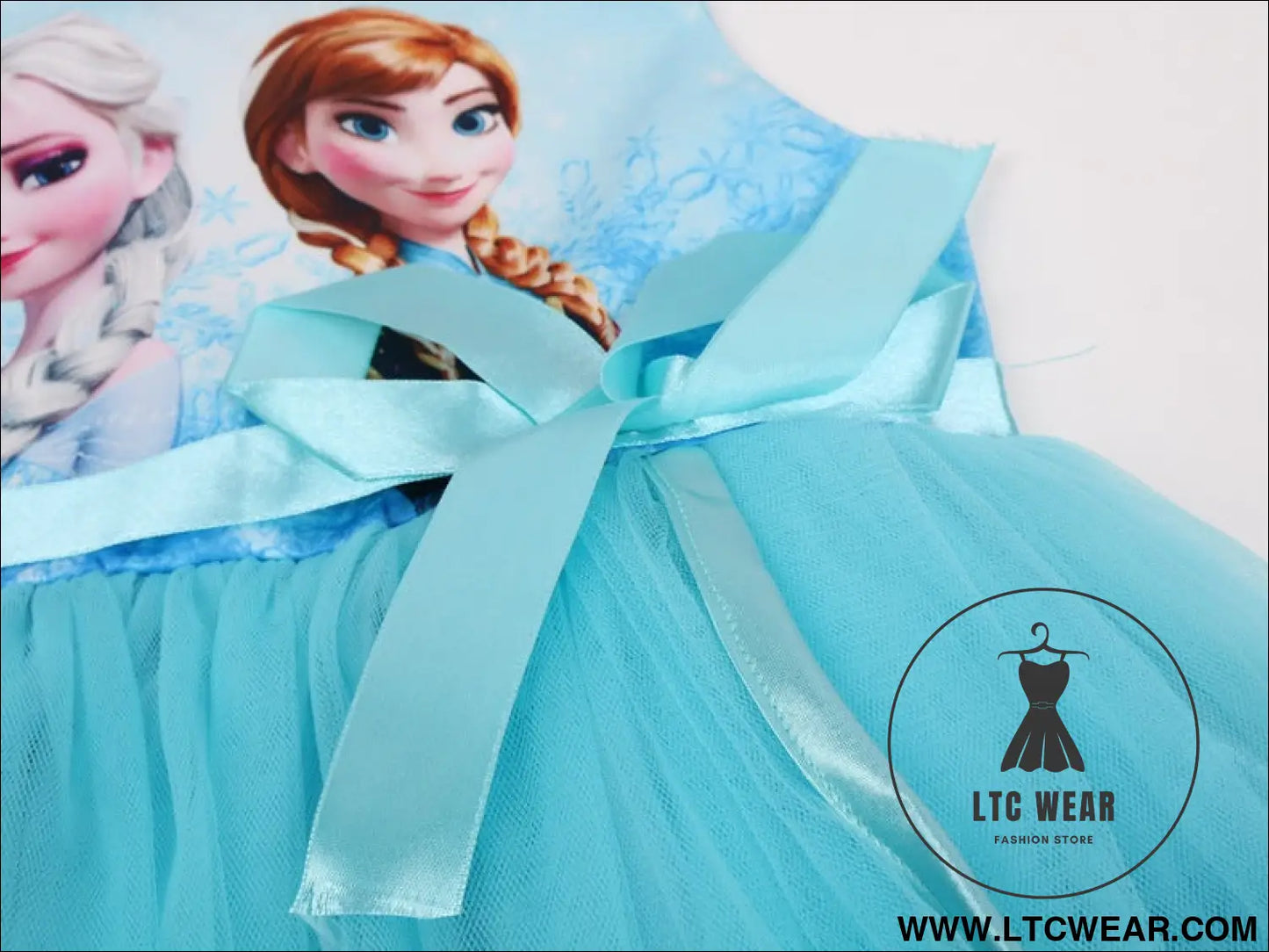 Ice princess dress girl dress cartoon romance new sleeveless bow mesh tutu skirt