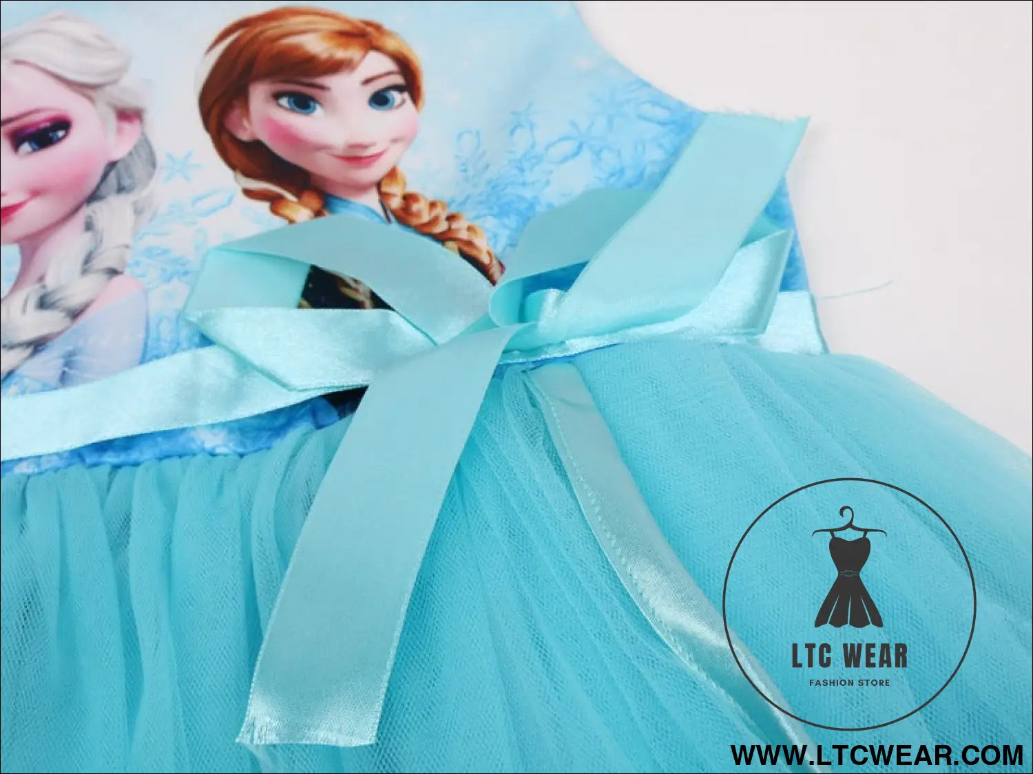 Ice princess dress girl dress cartoon romance new sleeveless bow mesh tutu skirt