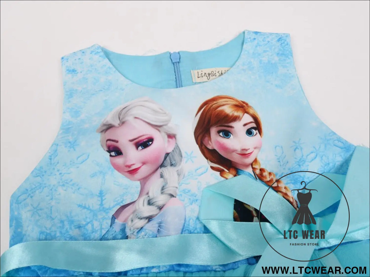 Ice princess dress girl dress cartoon romance new sleeveless bow mesh tutu skirt