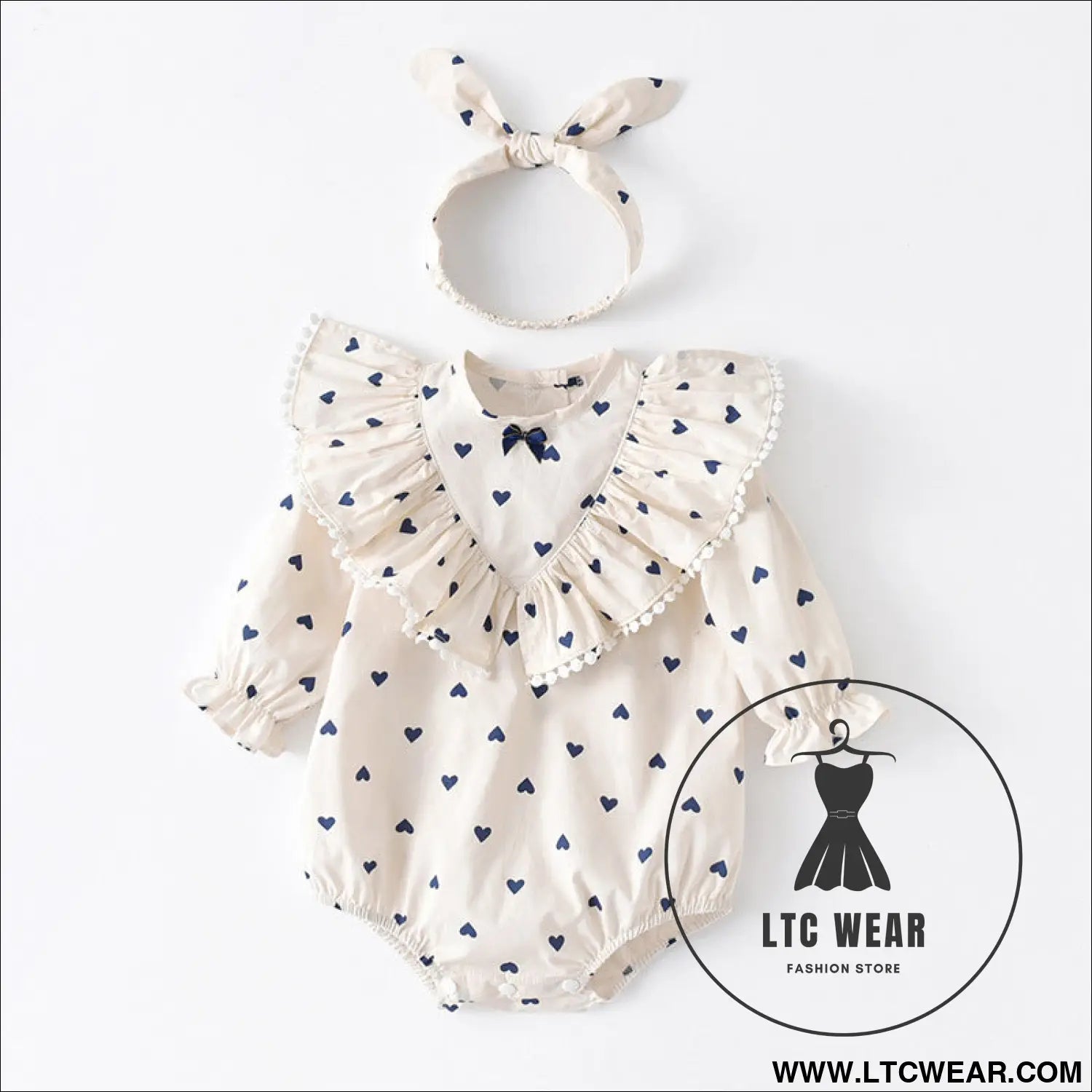 Infant newborn cotton clothes autumn baby clothing bag fart clothing love baby onesie ins romper - 59cm