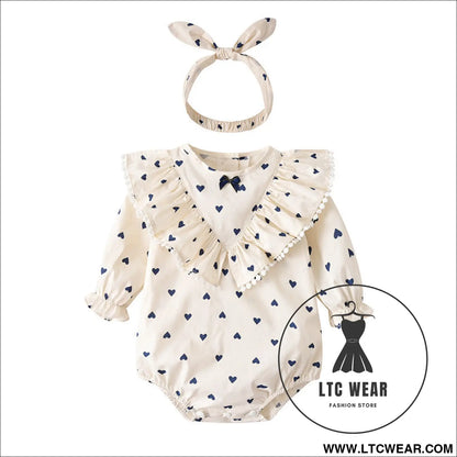 Infant newborn cotton clothes autumn baby clothing bag fart clothing love baby onesie ins romper