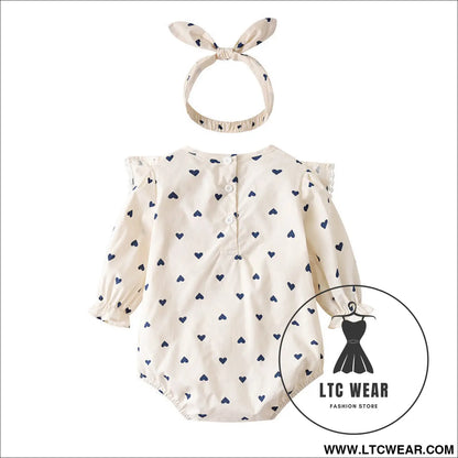 Infant newborn cotton clothes autumn baby clothing bag fart clothing love baby onesie ins romper