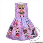 Ins children’s skirt newclothing summer middle and small girl’s dress - purple / 100cm