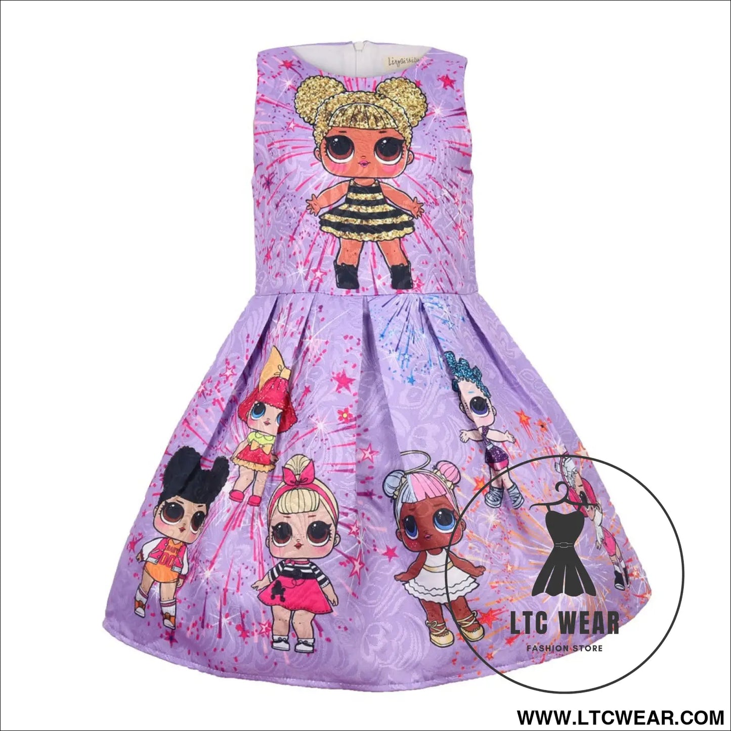 Ins children’s skirt newclothing summer middle and small girl’s dress - purple / 100cm