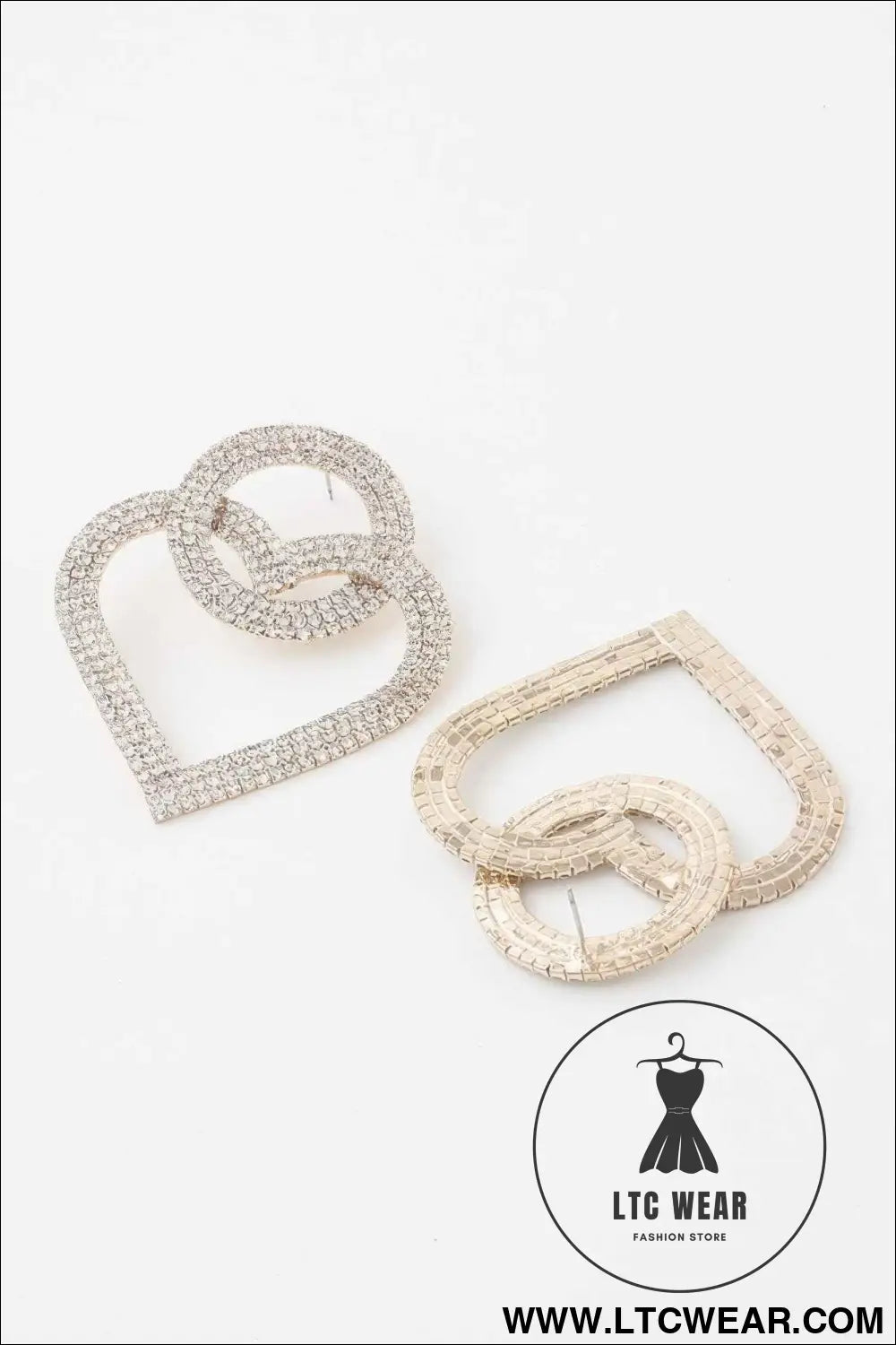 Interlaced Jewel Heart Earrings