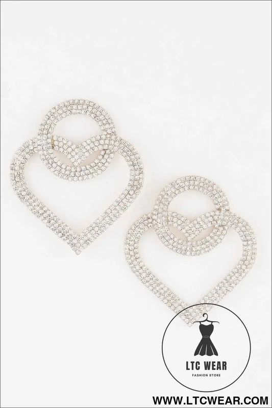 Interlaced Jewel Heart Earrings