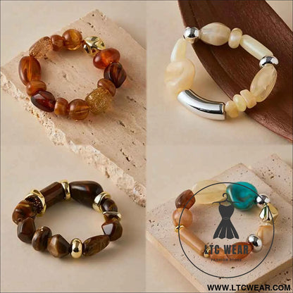 Irregular Acrylic Bead Bracelet Collection