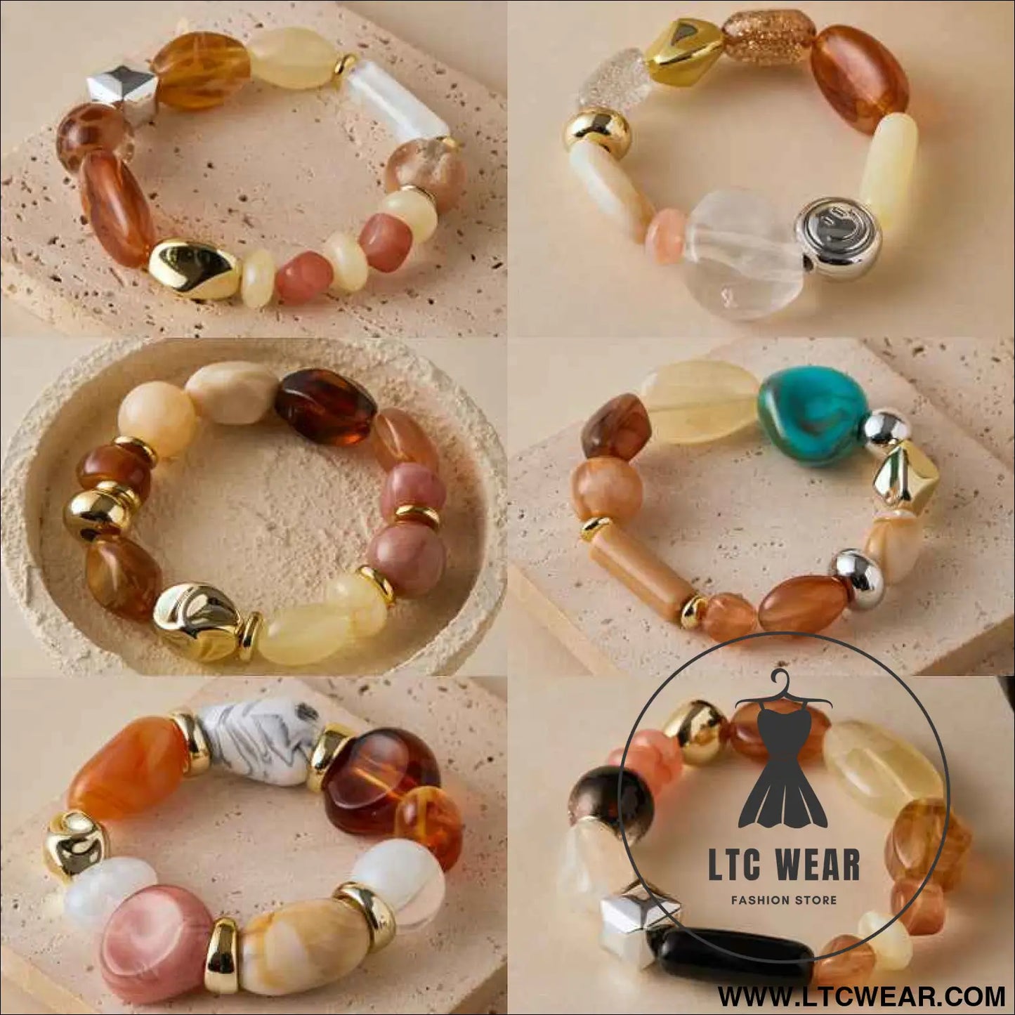 Irregular Acrylic Bead Bracelet Collection