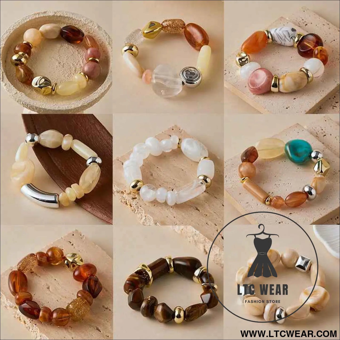 Irregular Acrylic Bead Bracelet Collection