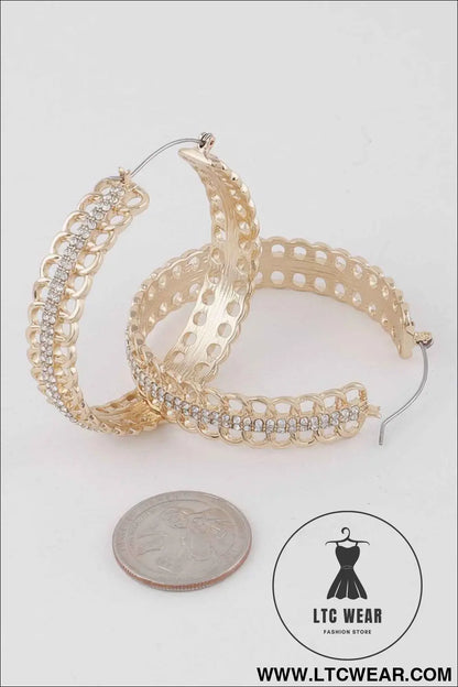 Jewel Chain Hoop Earrings
