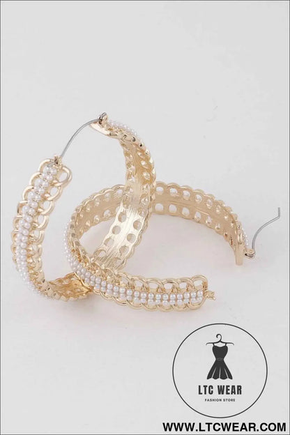 Jewel Chain Hoop Earrings