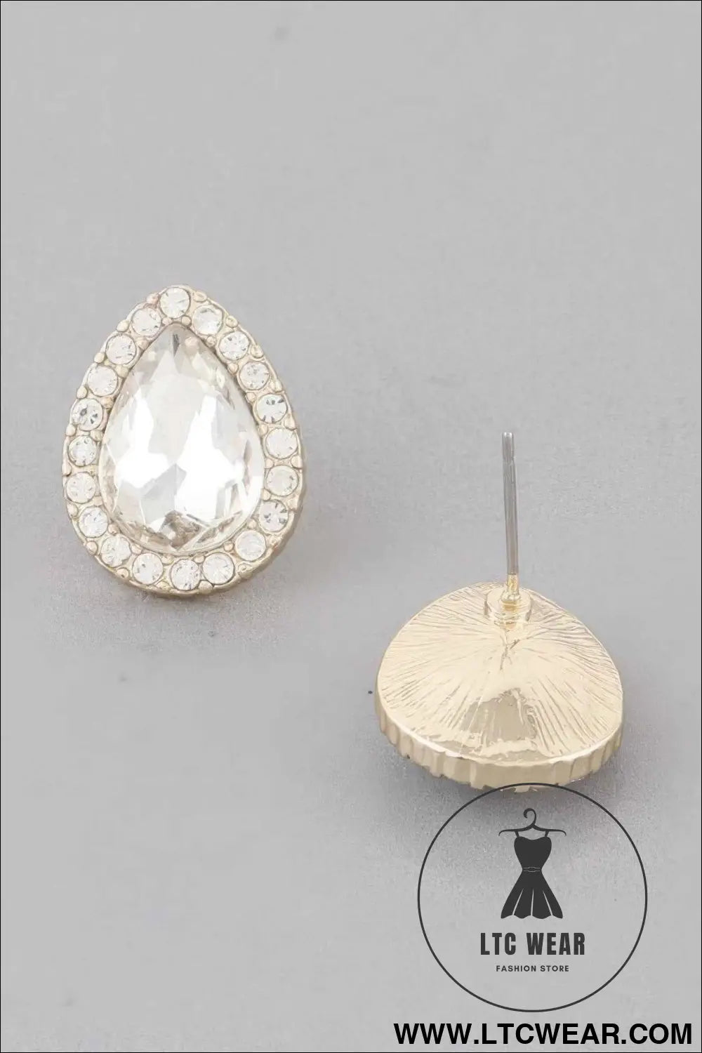 Jewel Teardrop Stud Earrings