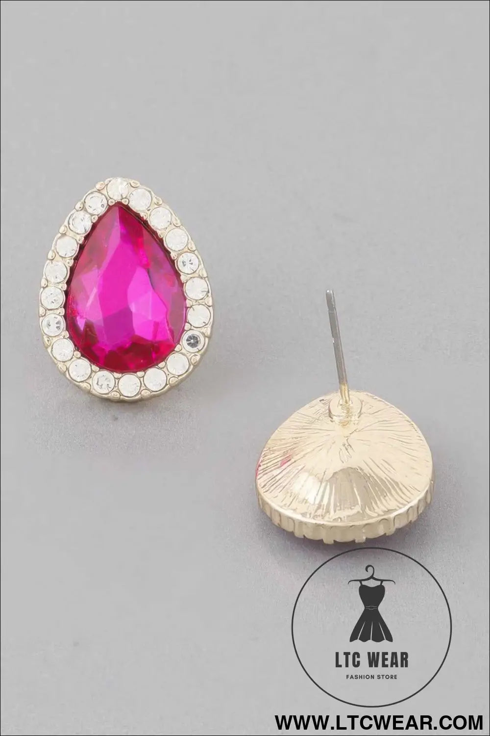 Jewel Teardrop Stud Earrings
