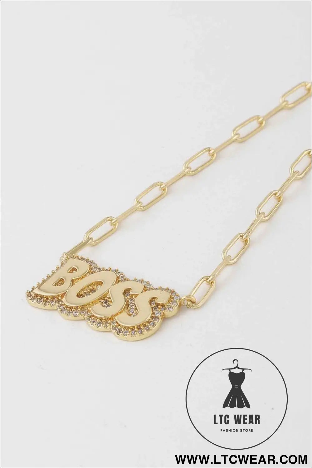 Jeweled Boss Chain Necklace