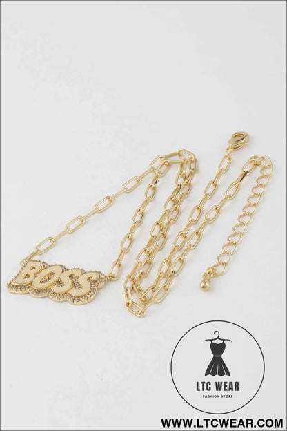 Jeweled Boss Chain Necklace