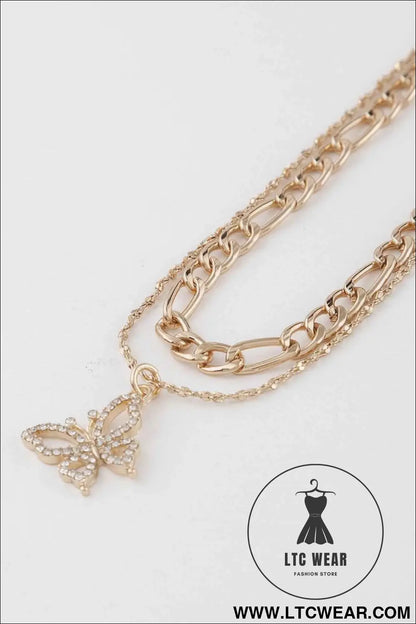 Jeweled Butterfly Necklace