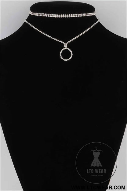 Jeweled Circle Choker Necklace