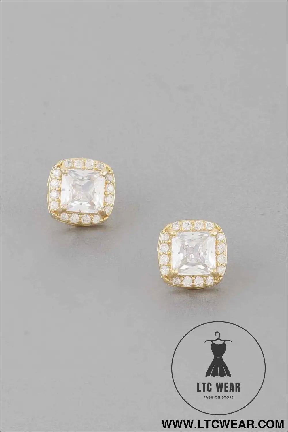 Jeweled Cubic Rhinestone Stud Earrings