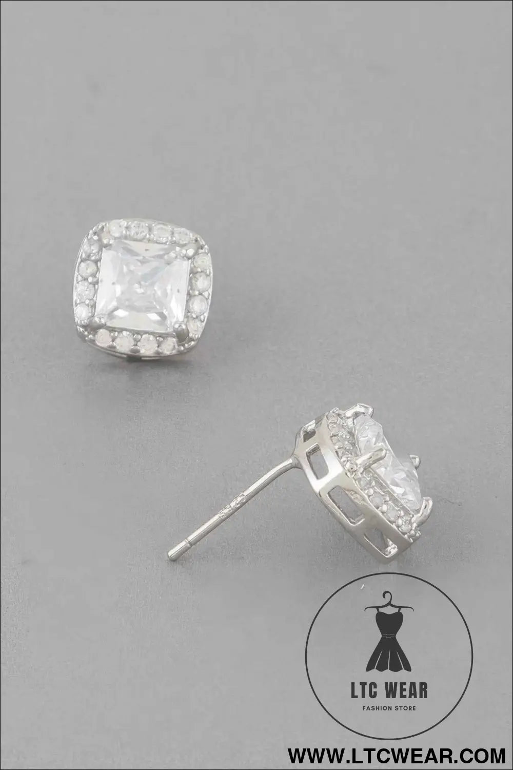 Jeweled Cubic Rhinestone Stud Earrings