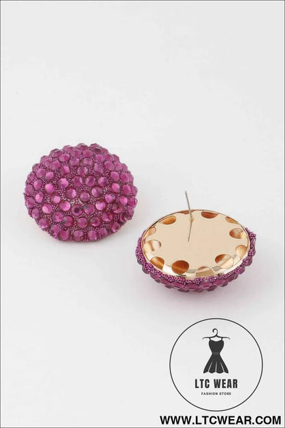 Jeweled Dome Stud Earrings
