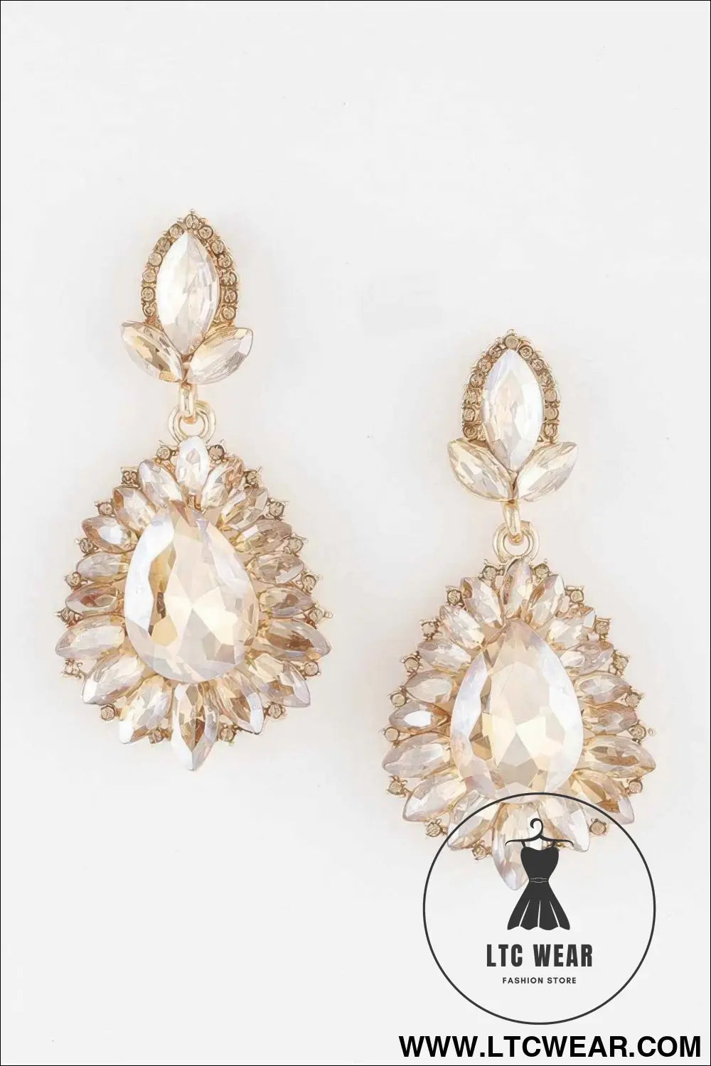 Jeweled Flare Teardrop Earrings