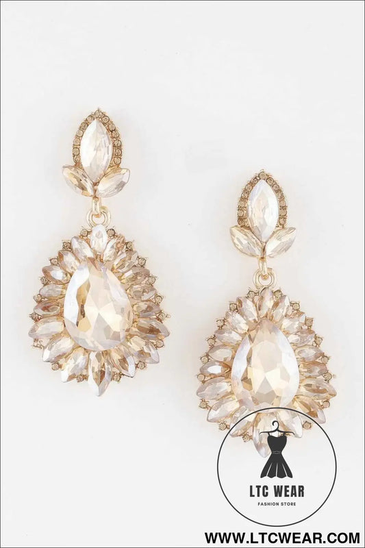 Jeweled Flare Teardrop Earrings