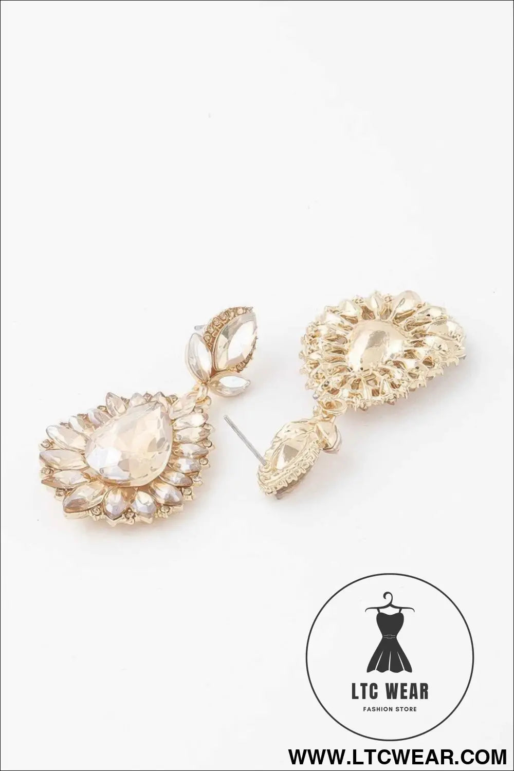 Jeweled Flare Teardrop Earrings