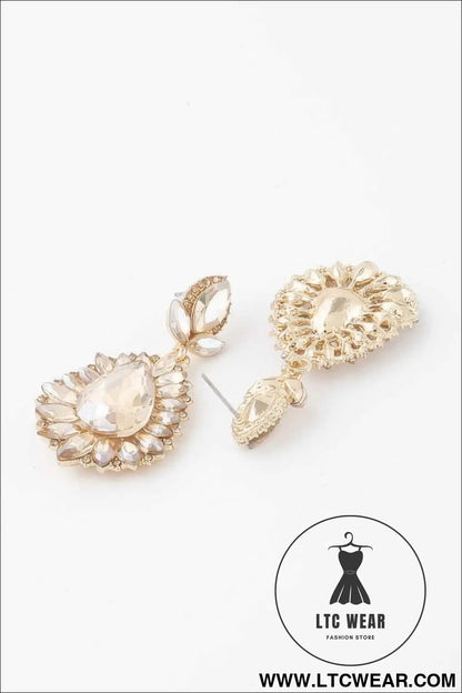 Jeweled Flare Teardrop Earrings