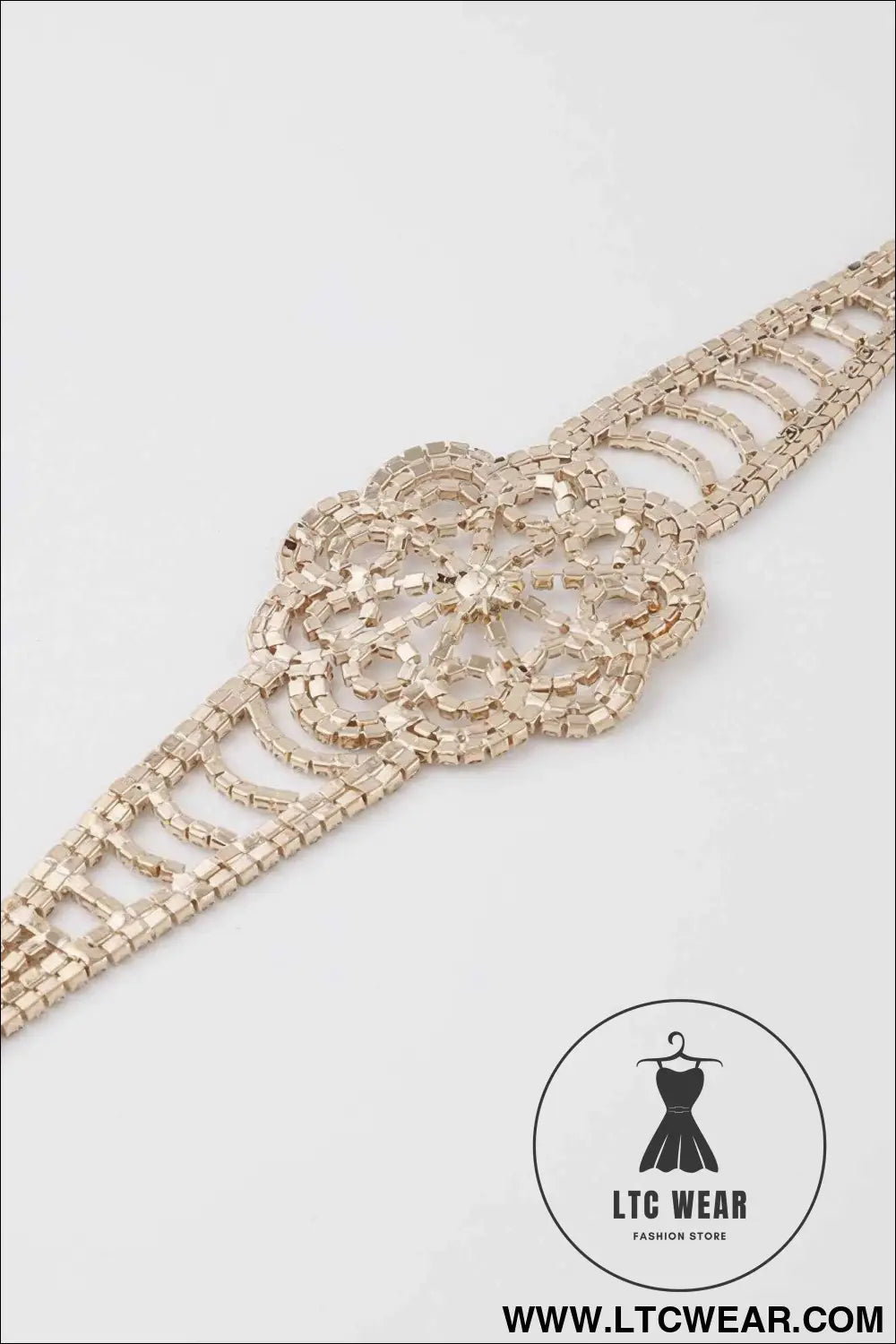 Jeweled Flower Choker Necklace