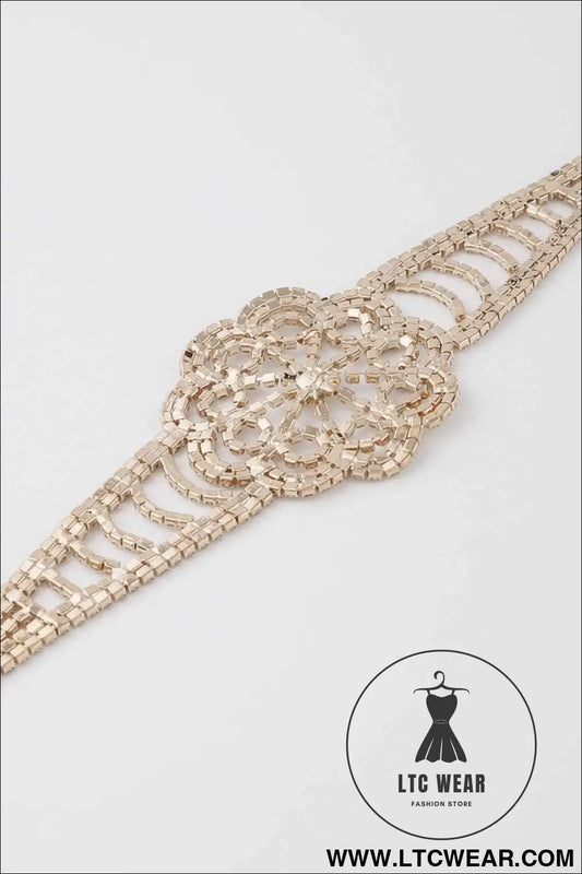 Jeweled Flower Choker Necklace