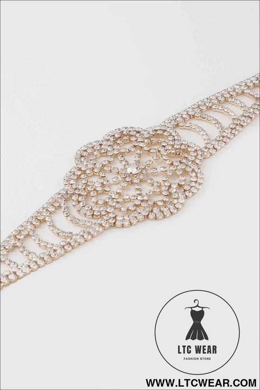 Jeweled Flower Choker Necklace