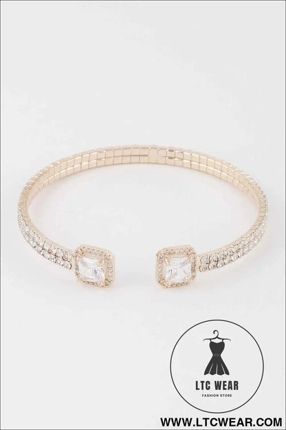 Jeweled Open Cuff Bracelet