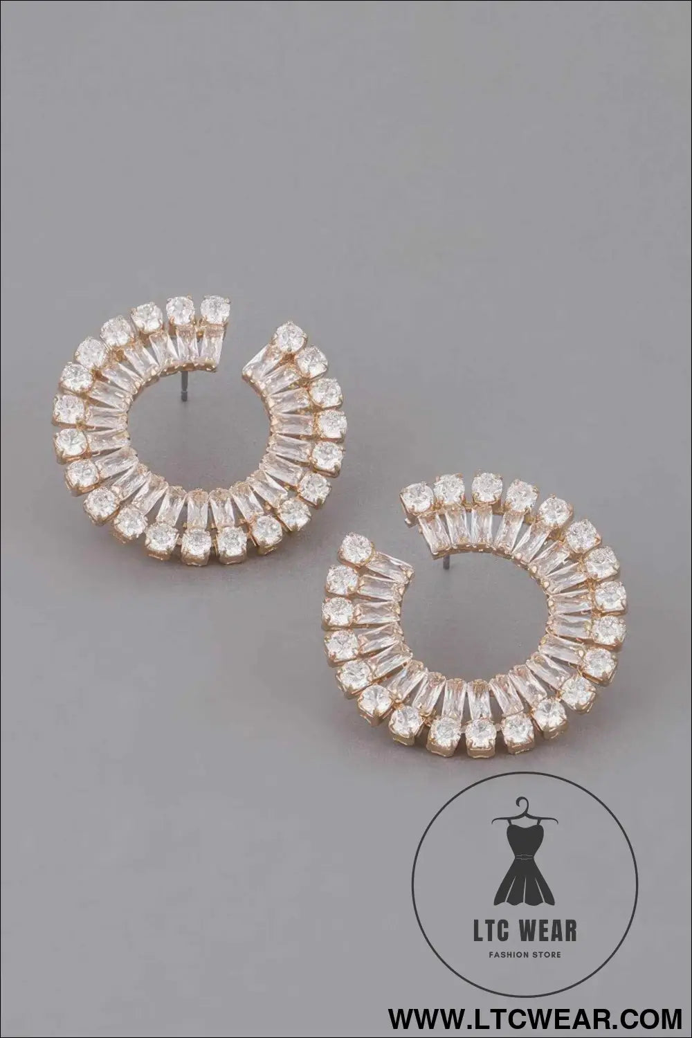 Jeweled Round Stud Earrings