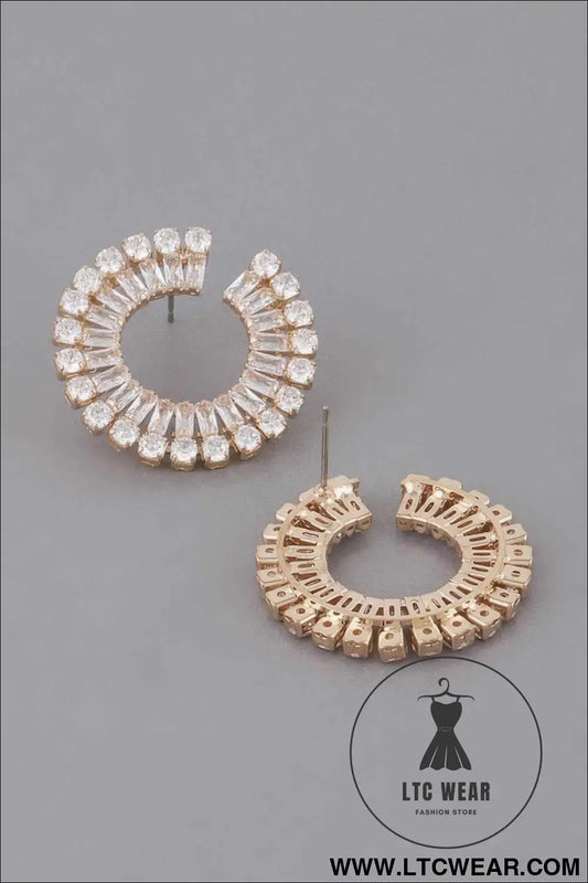 Jeweled Round Stud Earrings