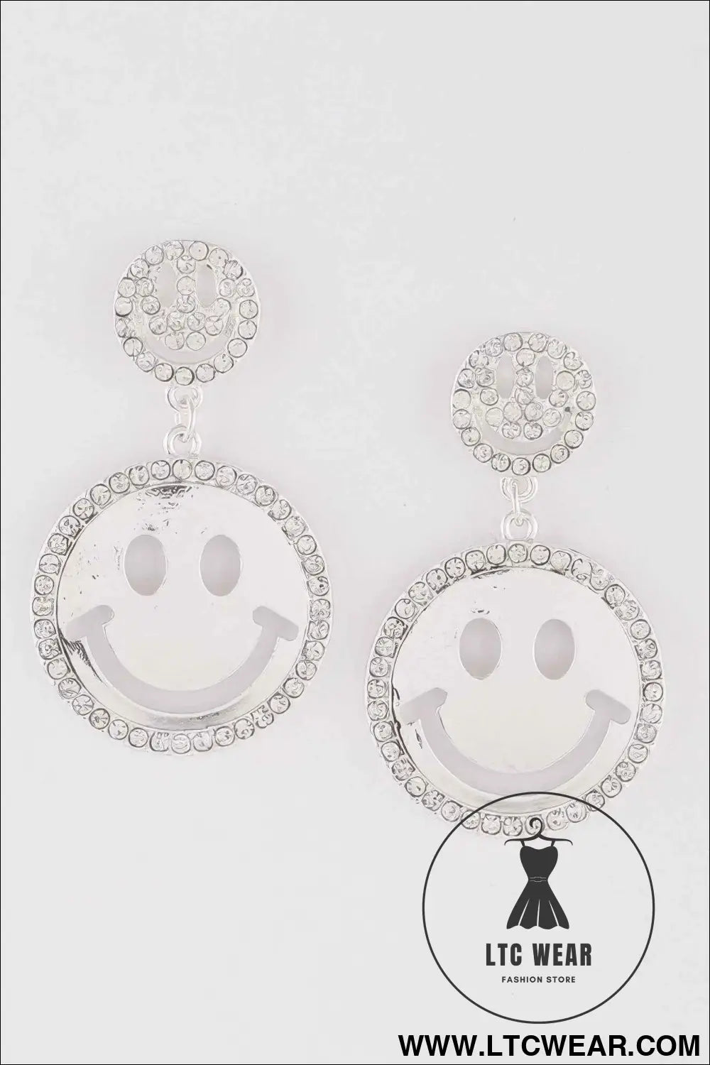 Jeweled Smiley Face Earrings