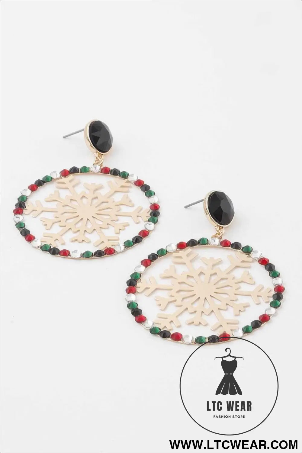 Jeweled Snowflake Earrings