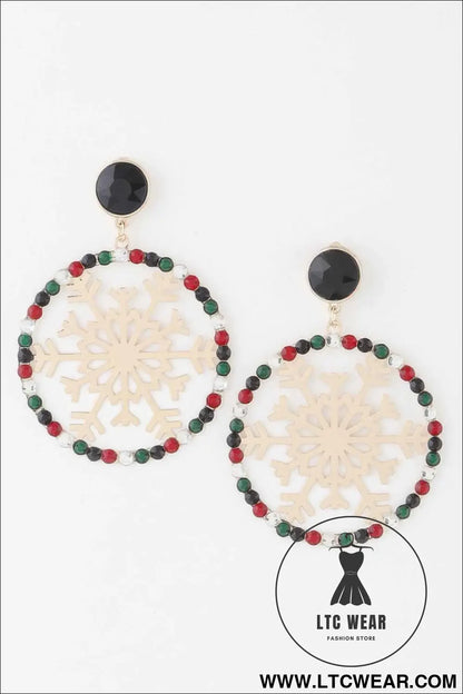 Jeweled Snowflake Earrings