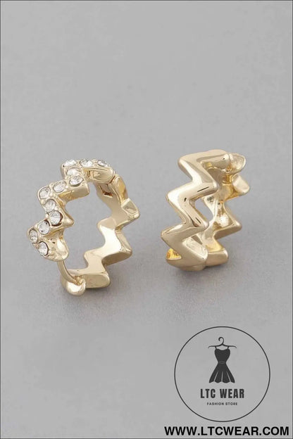 Jeweled Swivel Hoop Earrings