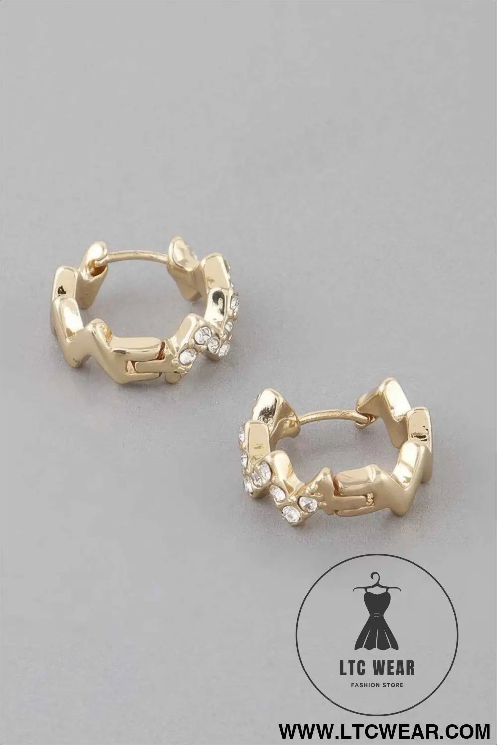 Jeweled Swivel Hoop Earrings