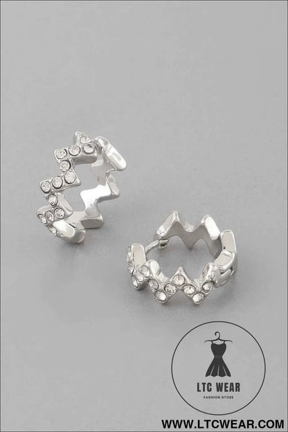 Jeweled Swivel Hoop Earrings