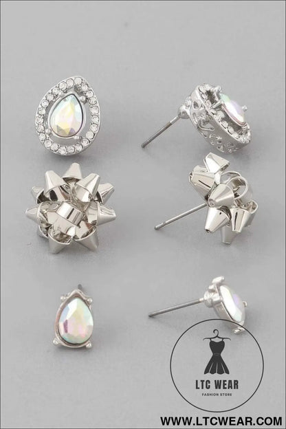 Jeweled Teardrop Gift Earring Set