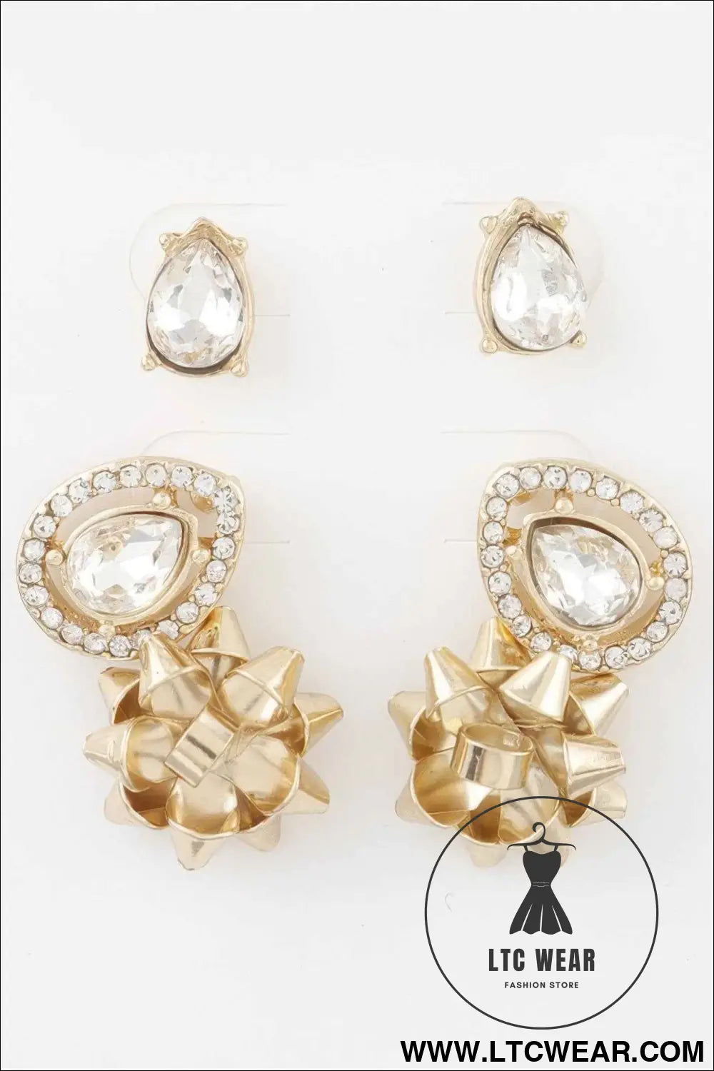 Jeweled Teardrop Gift Earring Set