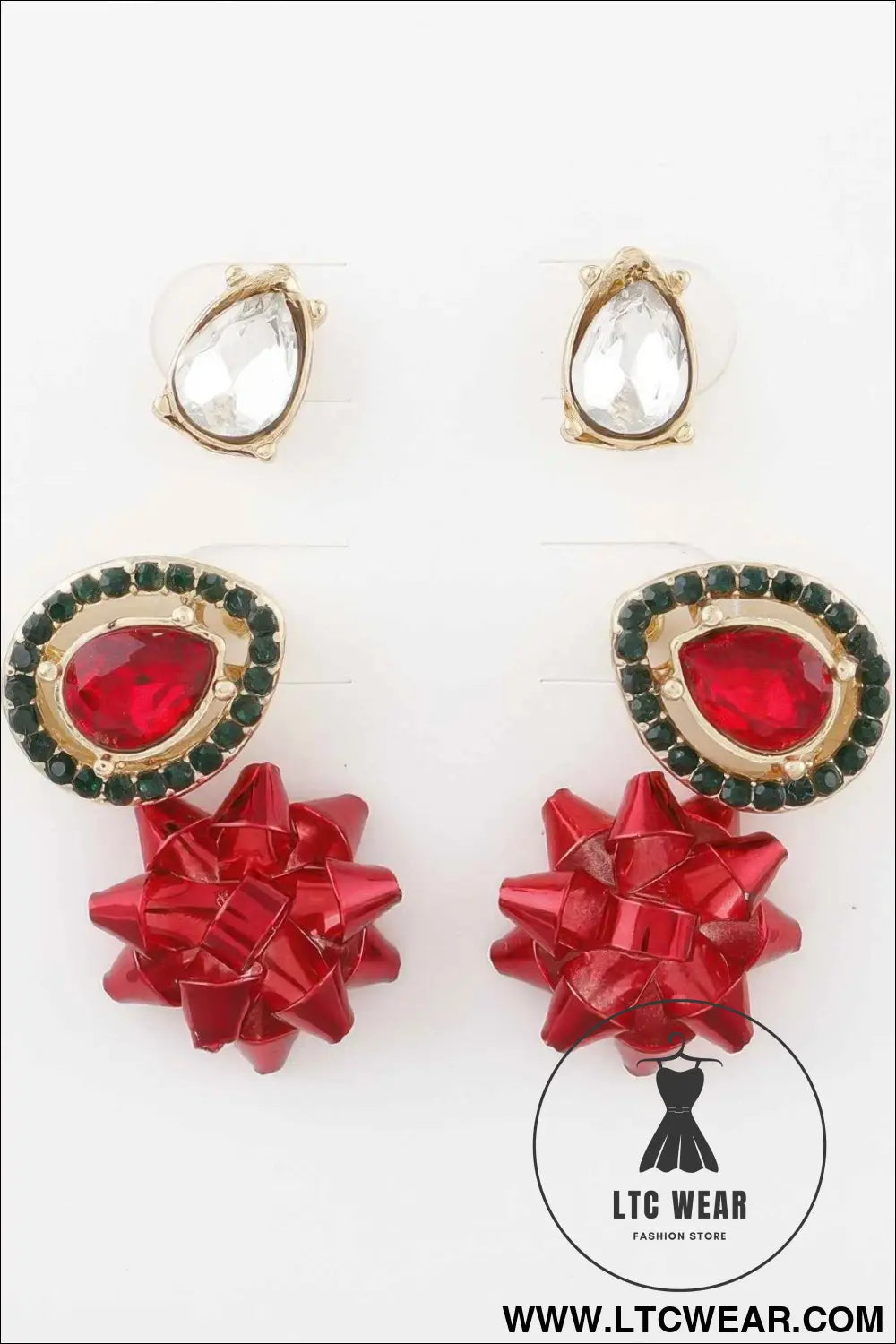 Jeweled Teardrop Gift Earring Set