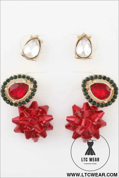 Jeweled Teardrop Gift Earring Set