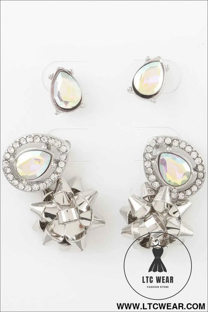 Jeweled Teardrop Gift Earring Set