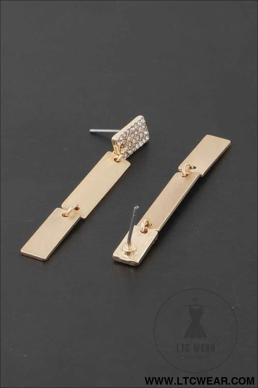 Jeweled Triple Bar Earrings